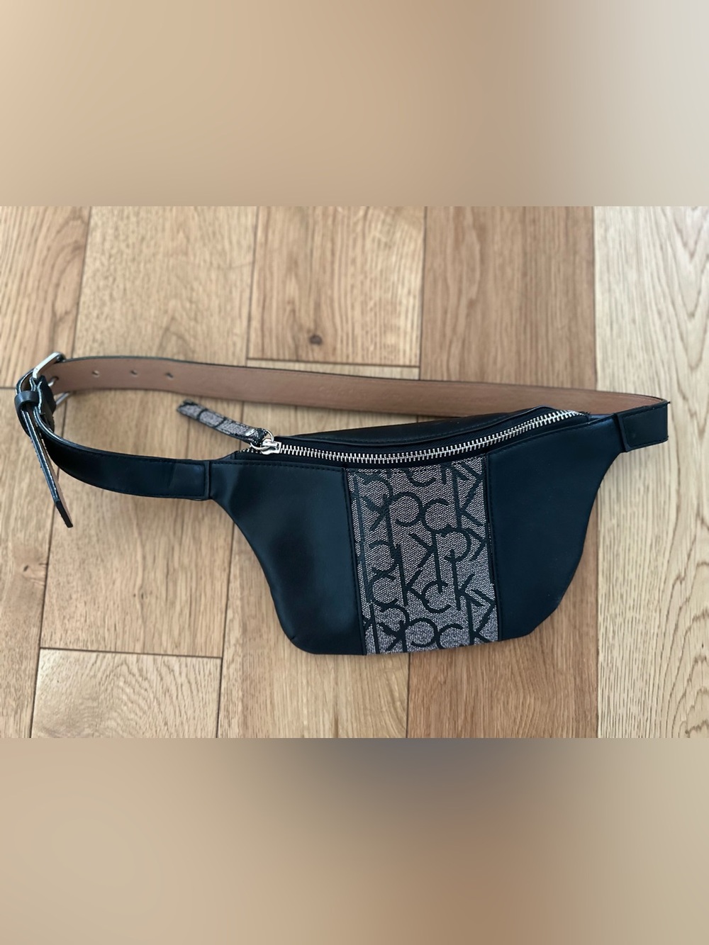 Calvin Klein Black Leather Belt Bag
